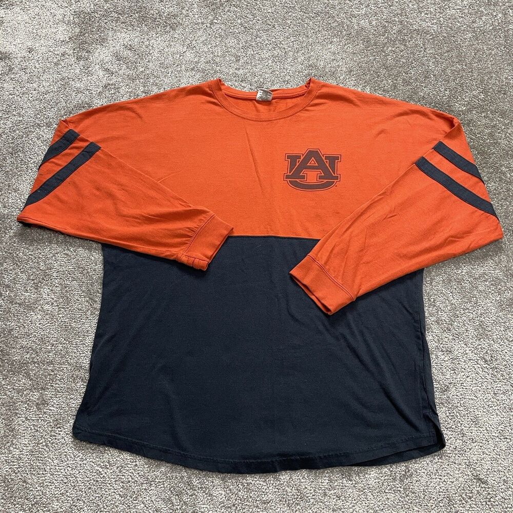 Three Square Shirt Mens Large Or angle Long Sleeve Auburn University Tigers Tee